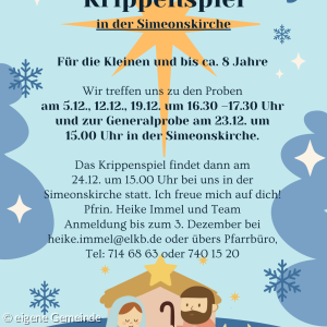 Krippenspielproben Simeon